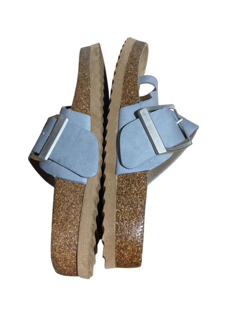 Björndal Laurie Sandals Womens 9 M Blue Slip-On Shoes Cork Footbed